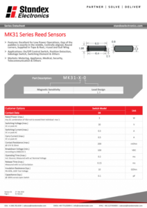 Mk31 SMD簧片传感器系列technical datasheet